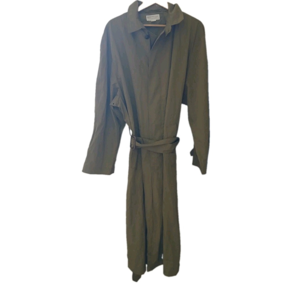 Vtg Banana Republic Safari & Travel Trench Rain Coat Size XL Nylon Belted Duster